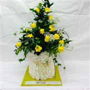 Vase Of Flowers made out of Flowers