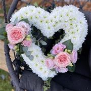 Based Open Rose Heart