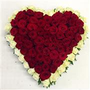 Red and White Rose Heart