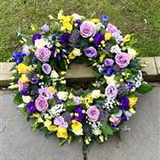 Purple Lilac and Yellow  Wreath
