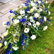 Blue and White Coffin Tribute