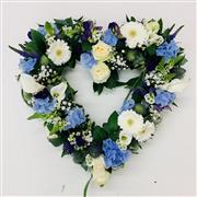Pale Blue And White Open Heart