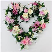 Pale Pink and White Open Heart
