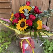 Sunflowers and Roses