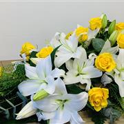 Yellow Roses and White Lillie 