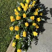 Yellow Rose Casket Spray