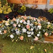 Peach Casket Spray