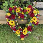 Red And Yellow Open Heart