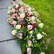 Pink And Creams Casket Spray