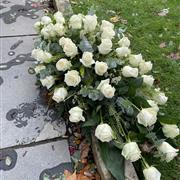 White Roses Casket Spray
