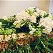 White Hydrangea Casket Spray 