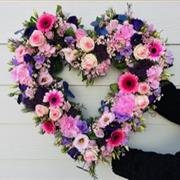 Open Pink and Purple Heart