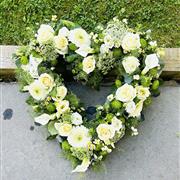 Open White and Green Heart
