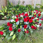 Red Rose and Lily Spray 